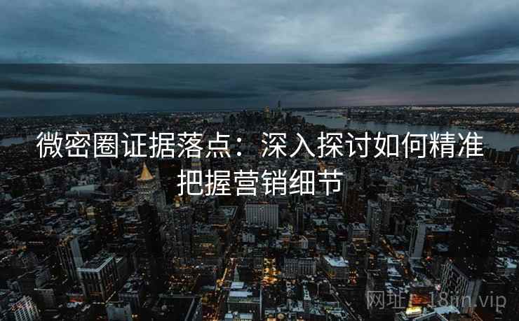 微密圈证据落点：深入探讨如何精准把握营销细节