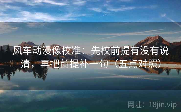 风车动漫像校准：先校前提有没有说清，再把前提补一句（五点对照）
