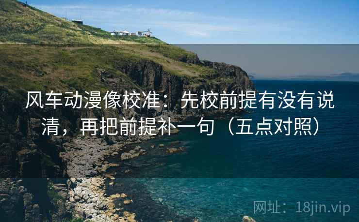 风车动漫像校准：先校前提有没有说清，再把前提补一句（五点对照）