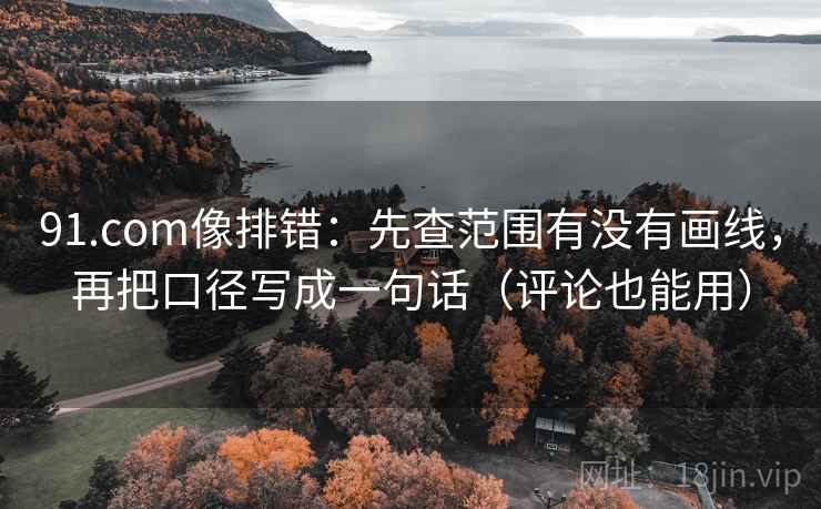 91.com像排错：先查范围有没有画线，再把口径写成一句话（评论也能用）
